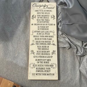 Cowgirl creed sign